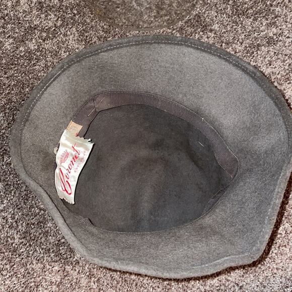 Vtg 20s gray cloche hat flapper 60s repro - Picture 7 of 14